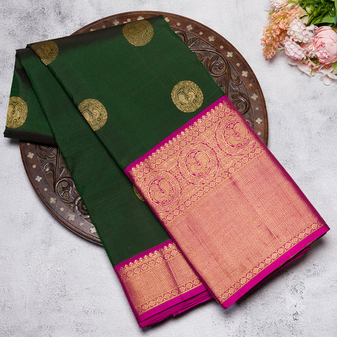 Bottle Green Kanjivaram Silk Saree