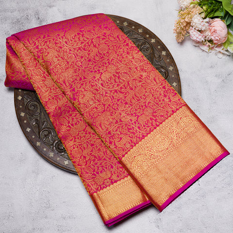 Dark Hot Pink Kanjivaram Silk Saree