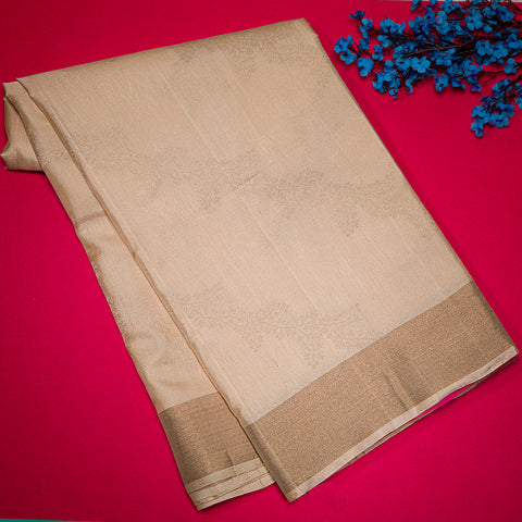 Cream Pure Soft Silk Saree