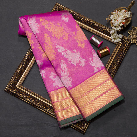 Rani Pink Pure Kanjivaram Silk Saree