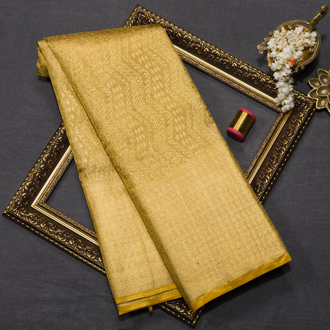 Antique Gold Pure Kanjivaram Tissue Silk Saree