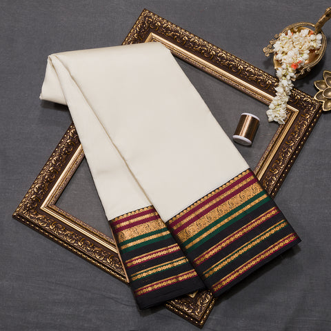 Rough White Pure Kanjivaram Silk Saree