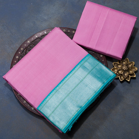 Pink Pure Kanjivaram Silk Dhothi