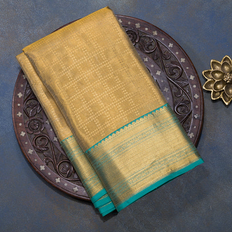 Golden Pure Kanjivaram Tissue Dhothi