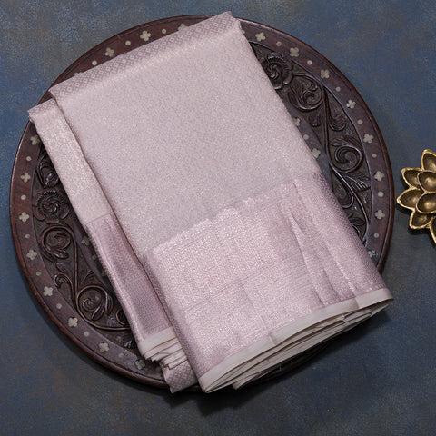 Pastle Pink Pure Kanjivaram Brocade Silk Dhothi