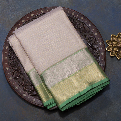 Half White Pure Kanjivaram Brocade Silk Dhothi