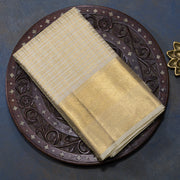 Cream Checks Kanjivaram Silk Dhothi