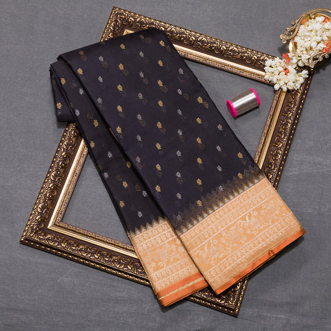Coffee Pure Kanchi Kora Silk Saree