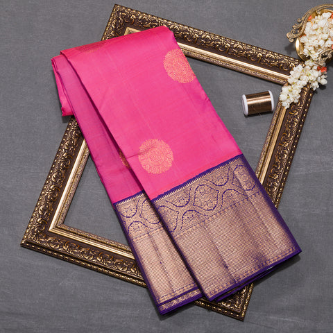 Rani Pink Pure Kanjivaram Silk Saree