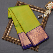 Bright Green Pure Kanjivaram Silk Saree