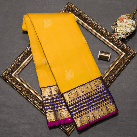 Yellow Kanjeevaram Silk Saree