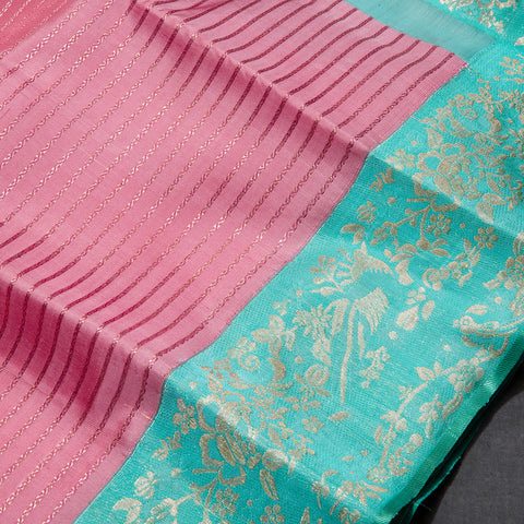 Rose Pink Kanjeevaram Silk Saree