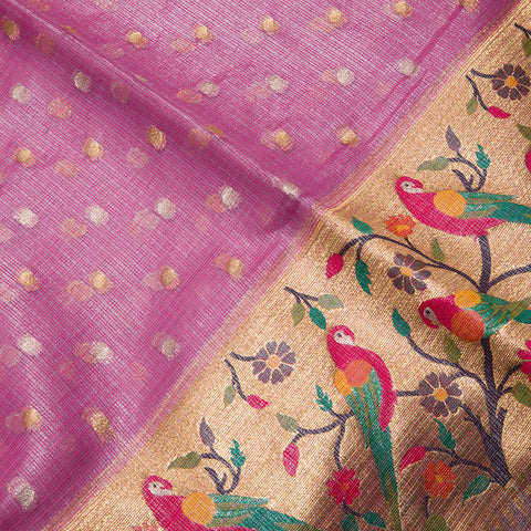 Light Mauve Kota Tissue Silk Saree