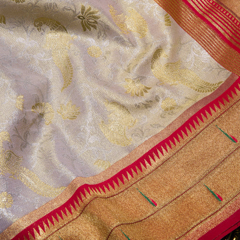 Ivory Semi Silk Tissue Saree