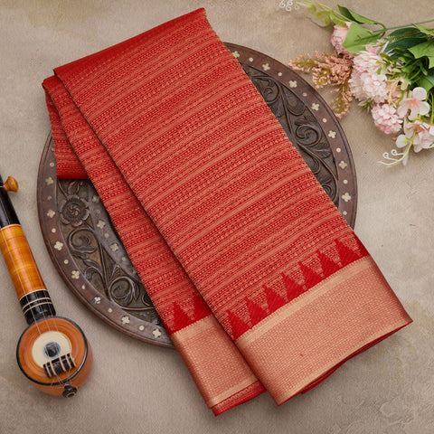 Maroon Pure Mysore Crepe Silk Saree
