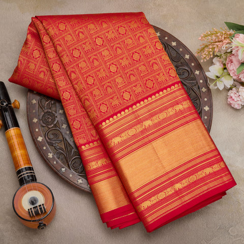 Maroon Handloom Silk Saree