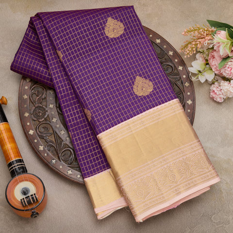 Purple Handloom Silk Saree