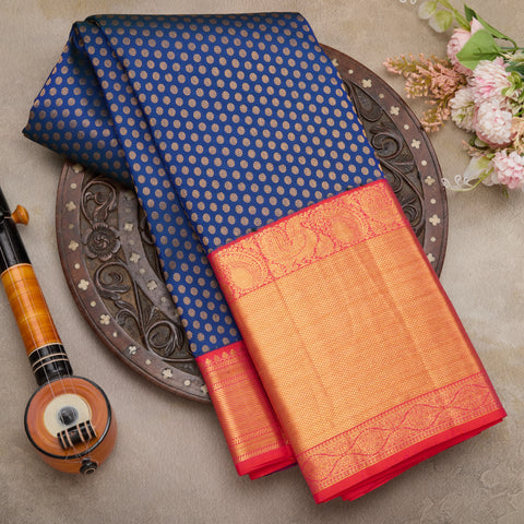 Dark Blue Handloom Silk Saree