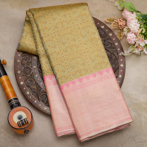Light Green Pure Kanjeevaram Handloom Silk Saree