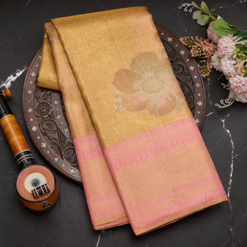 Mustard Yellow Pure Kanjeevaram Handloom Silk Saree