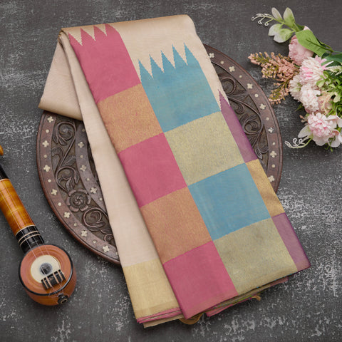 Multicolour Pure Kanjeevaram Handloom Silk Saree