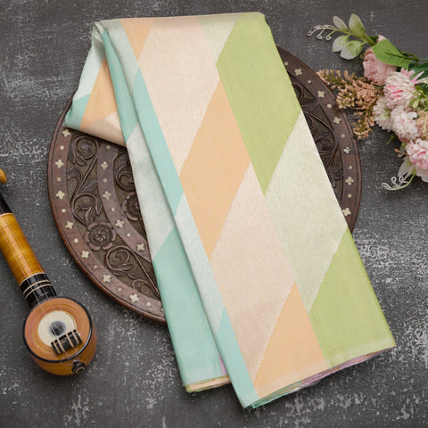 Multicolour Pure Kanjeevaram Handloom Silk Saree