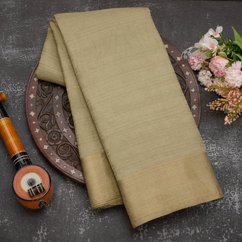 Light Mint Green Pure Mysore Crepe Silk Saree