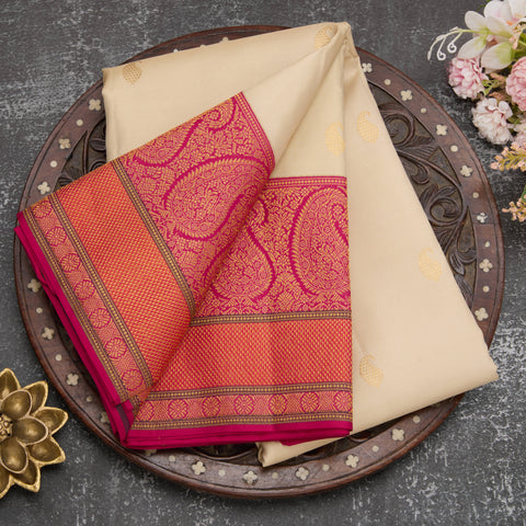 Beige Handloom Silk Saree