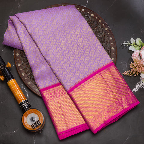 Light lavender pure kanjeevaram brocade silk saree