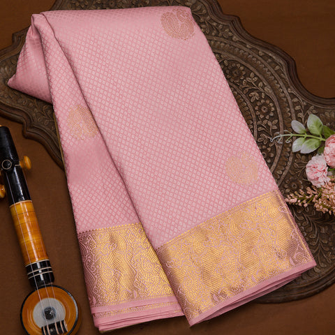 Pink kanjeevaram silk saree