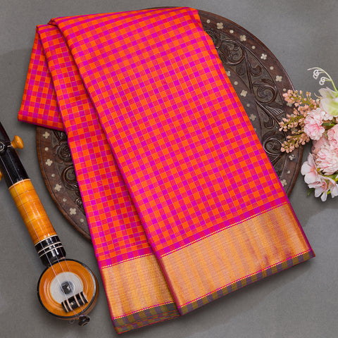 Rani pink traditional kanjeevaram silk saree