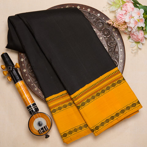 Black Pure Kanjivaram Traditional Silk Saree
