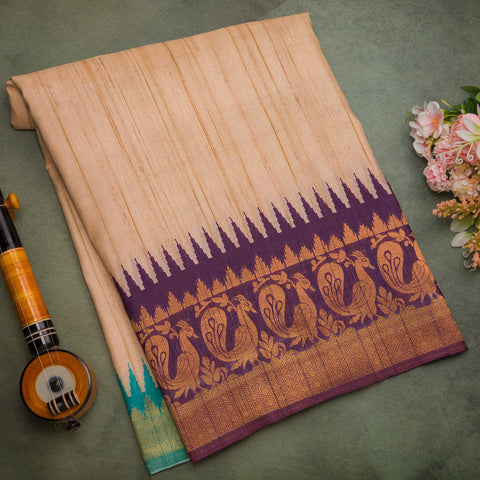 Beige Dhupiyan Silk Saree