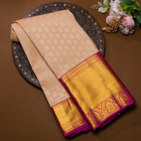 Peach Kanjivaram Butta Silk Saree