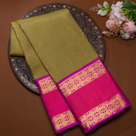 Golden Pure Kanjivaram Silk Saree