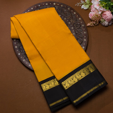Yellow Colour Kanjivaram Plain Saree