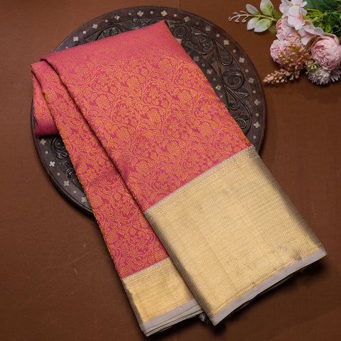 Ligh Pink Kanjivaram Brocade Silk Saree
