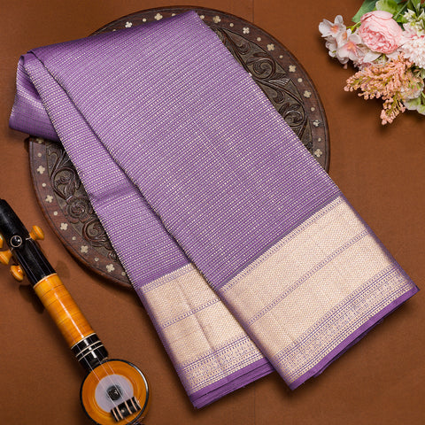 Lavender Kanjivaram Brocade Silk Saree