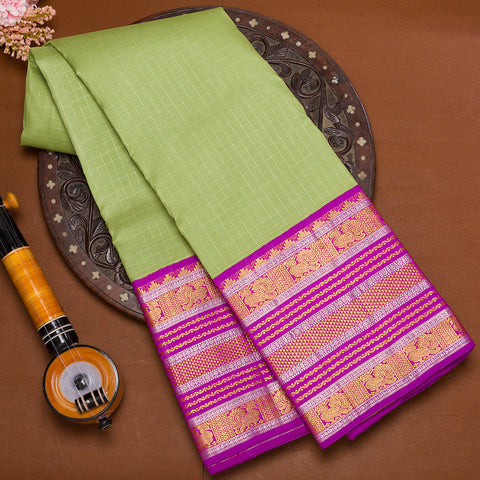 Light Green Traditional Kanjivaram Silk Saree