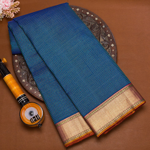 Peacock Blue Pure Kanjivaram Silk Saree