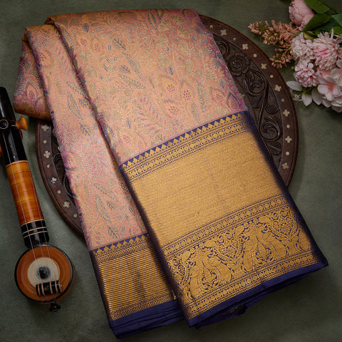 Beige Pure Tissue Silk Saree