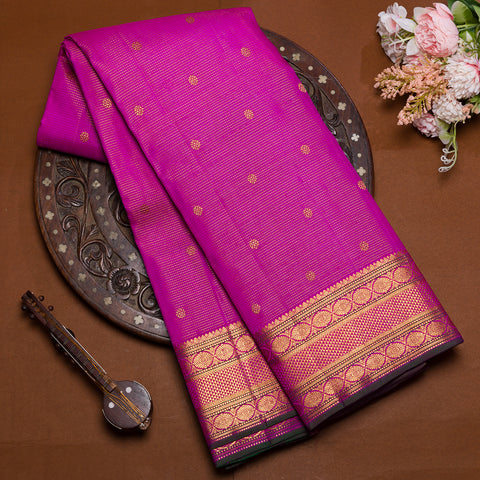 Rani Pink Kanjivaram Pure Silk Saree
