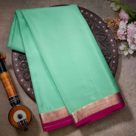 Light Green Plain Mysore Silk Saree