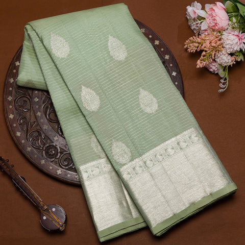 Mint Green Kanjivaram Pure Silk Saree