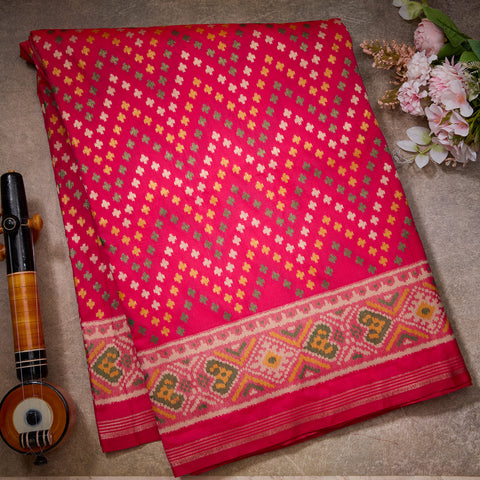Rani Pink Patola Silk Saree