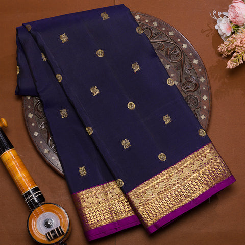 Navy Blue Traditional Kanjivaram Silk Saree