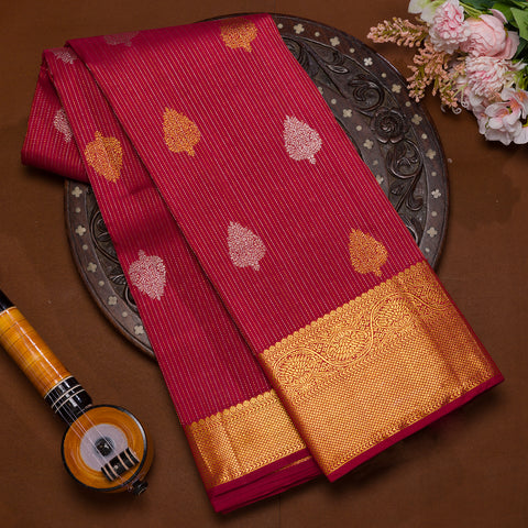 Red kanjivaram traditional silk saree