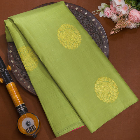Olive Green Handloom Silk Saree