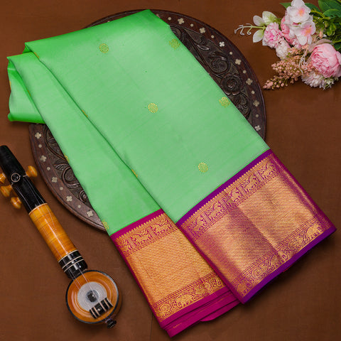 Pista Green Handloom Silk Saree