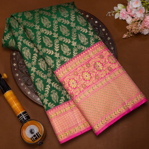 Green Kanjivaram Brocade Silk Saree
